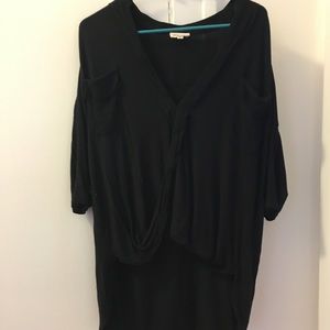 Silence + Noise Black Surplice Top With Pockets